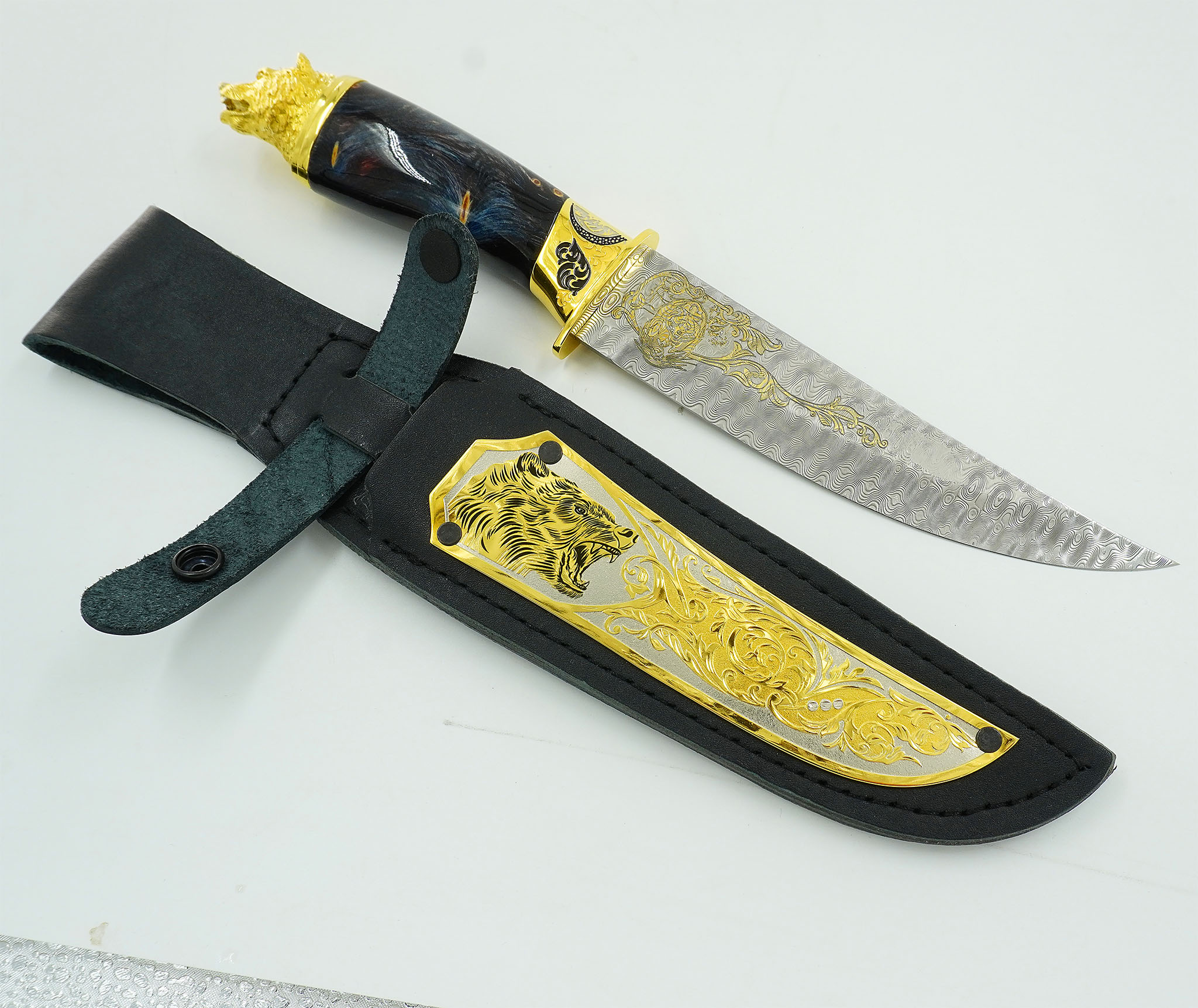 Нож "Медведь" №1 /дамаск/. Златоуст